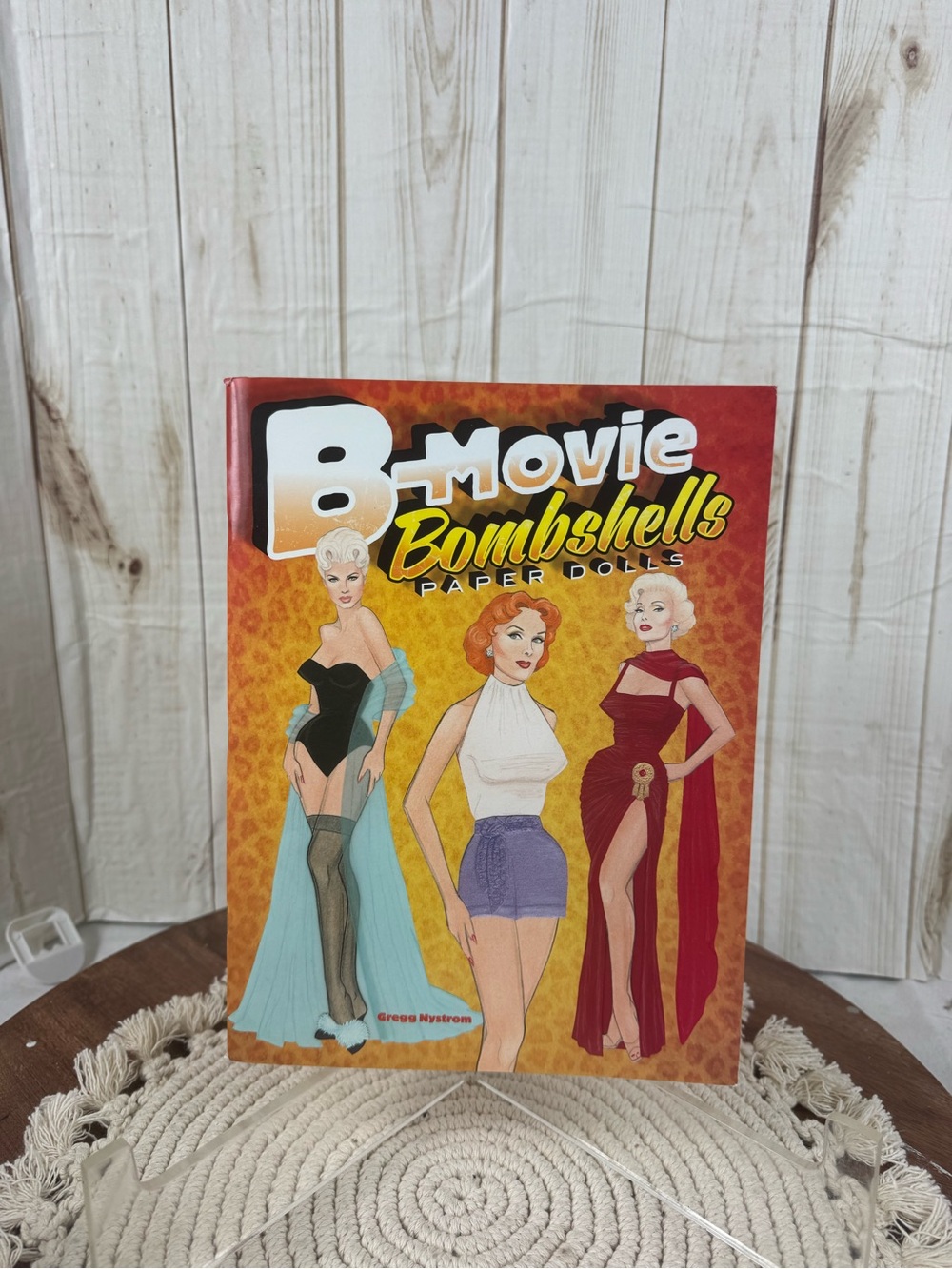 B-Movie Bombshells Paper Dolls Vintage Style Book - Orange Red